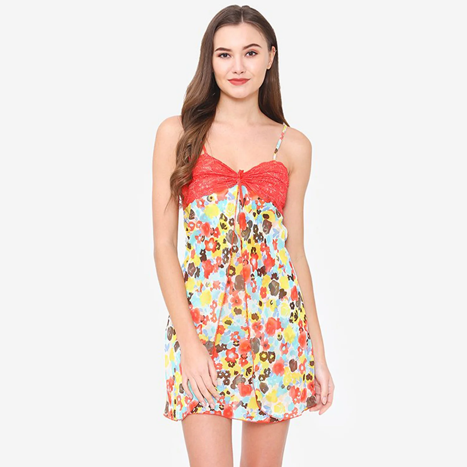 Multi Color Satin Baby Doll - Image 5