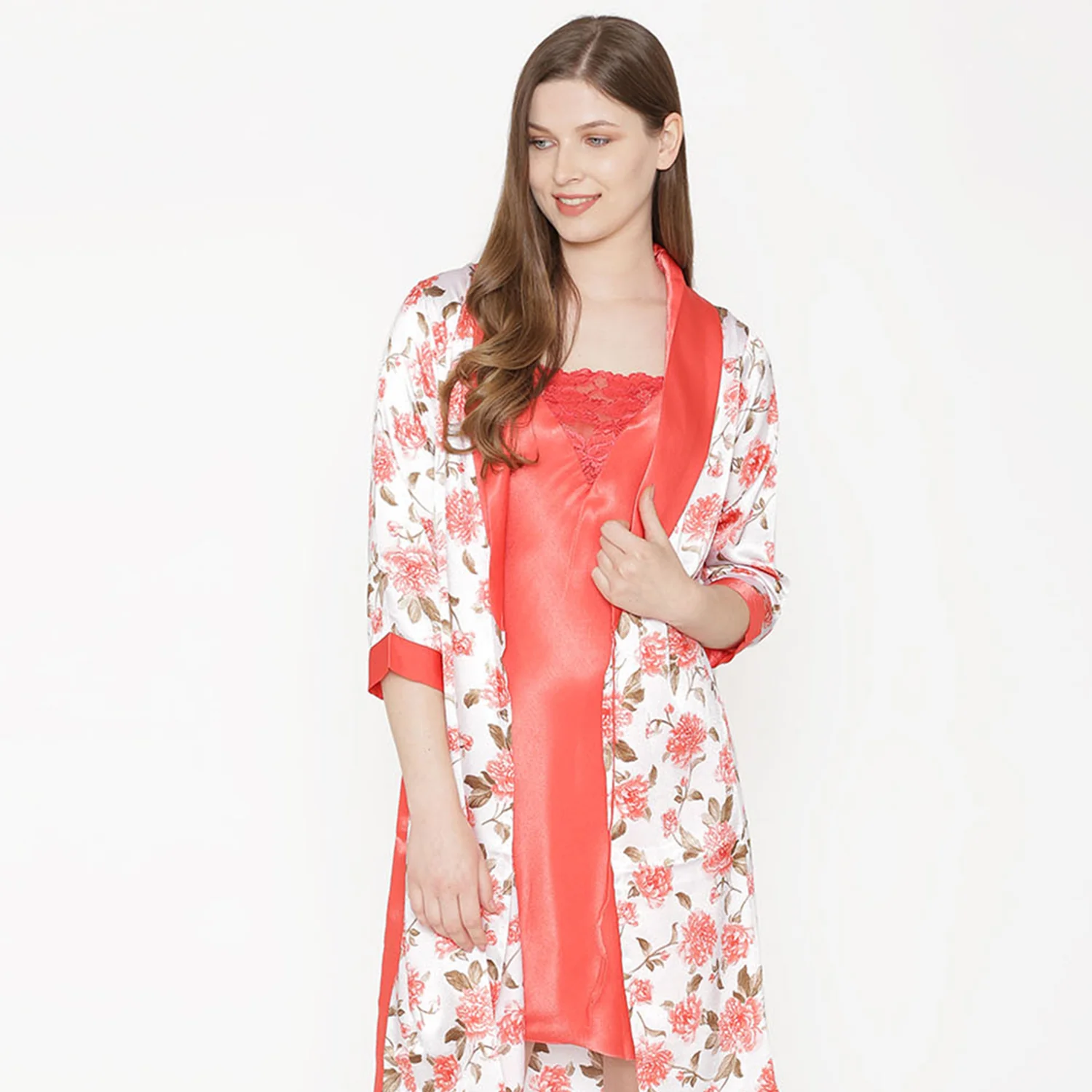 Short Nighty & Robe Nightgown set - Image 11